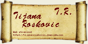 Tijana Rošković vizit kartica